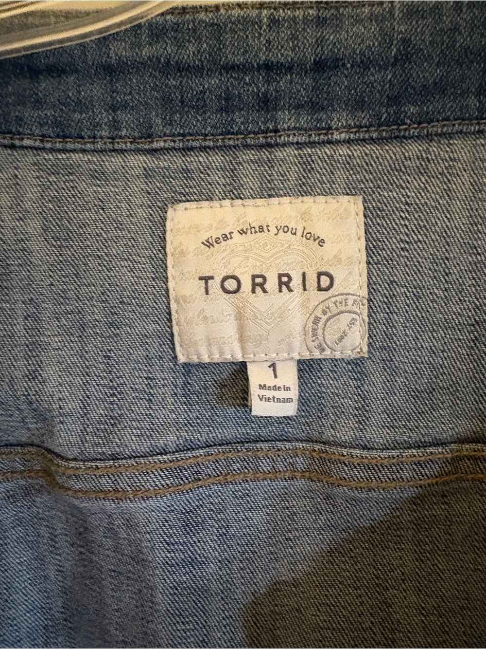 Torrid Light Wash Blue Denim Cropped Jacket - 1x - Picture 6 of 6